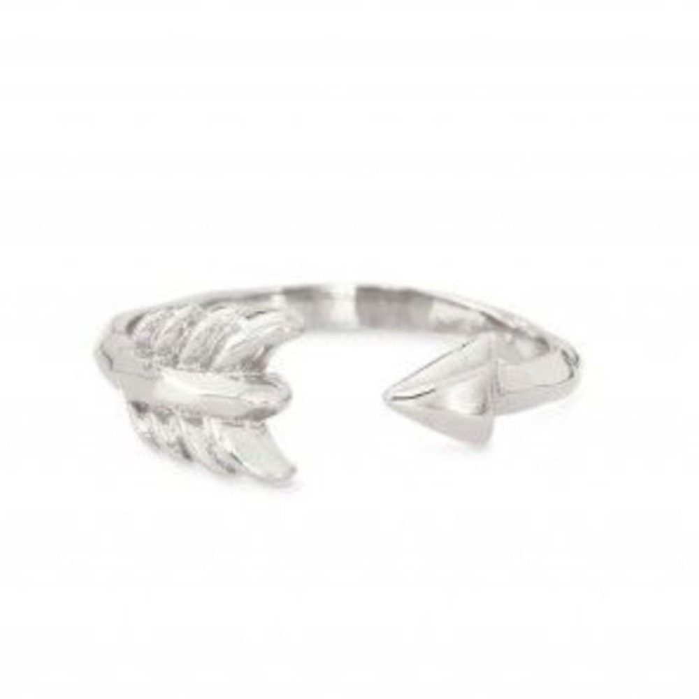 Stella and Dot Silver Gilded Arrow Ring Size 6